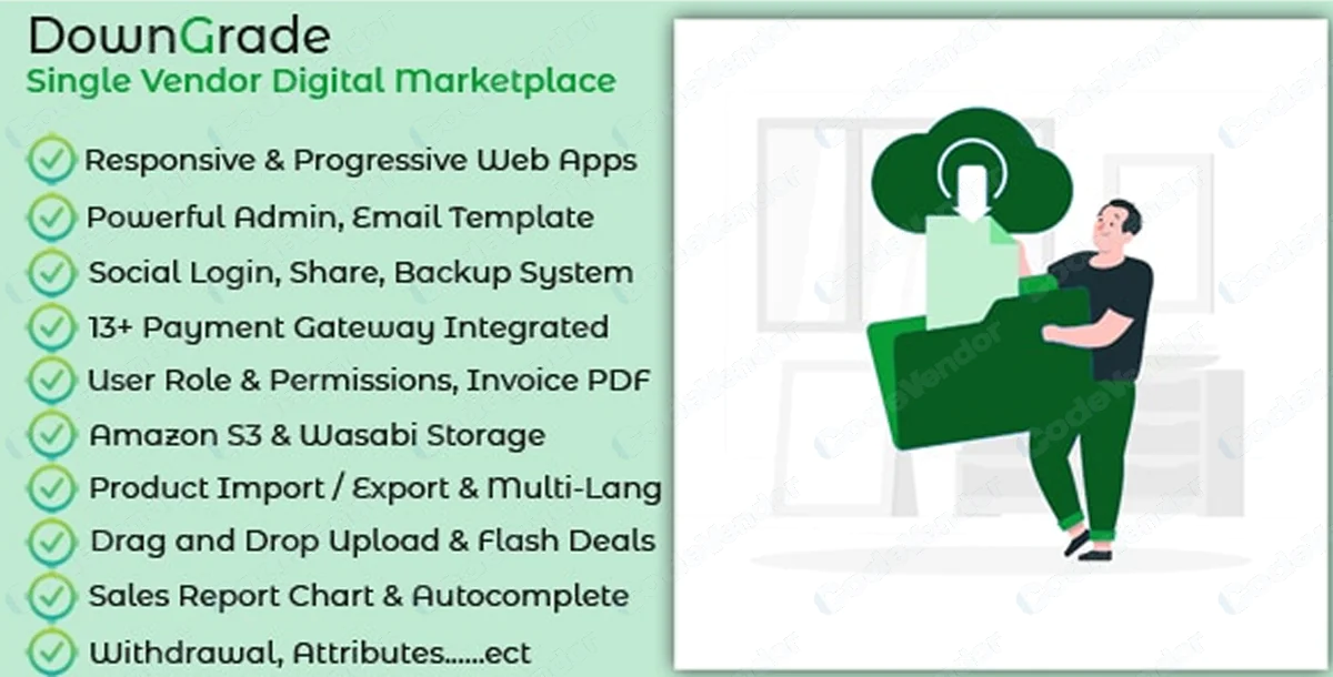 downGrade - Single Vendor Digital Marketplace With Subscription v6.5