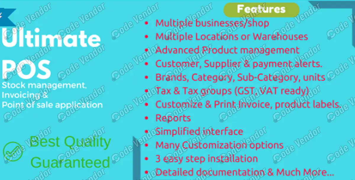 Ultimate POS - Best ERP, Stock Management, Point of Sale & Invoicing application + Addons v6.7