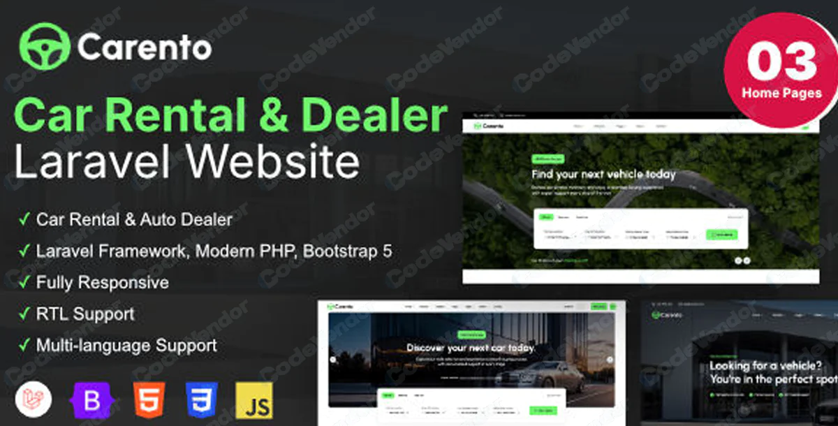 Carento - Car Rental Booking Laravel System