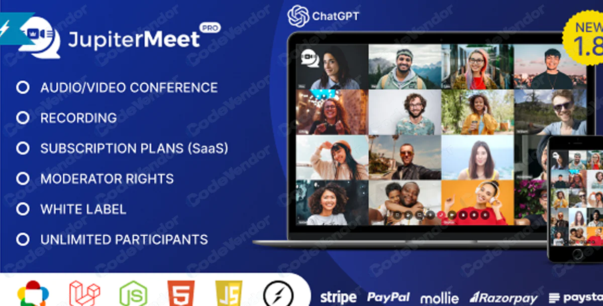 JupiterMeet Pro - White Label Video Conference v1.8.2 NULLED